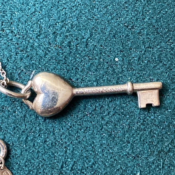 Tiffany & Company Blue enamel Puffed heart Key necklace. Retired - Picture 3 of 6